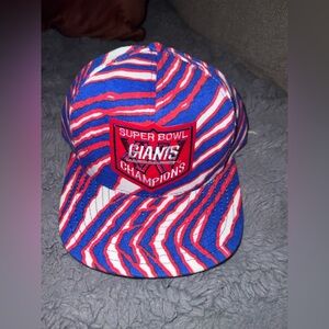 Vintage Super Bowl Champions Giants XXV All Over Print Zubaz Hat-very Clean
